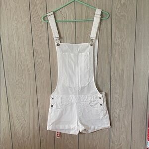 White Denim Overalls